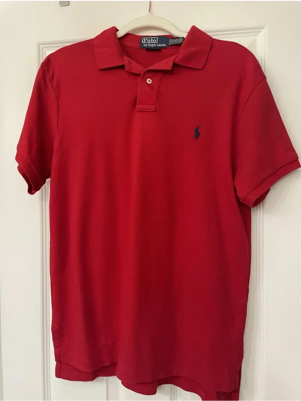 Ralph Lauren Red Polo with Navy Pony Embroidery